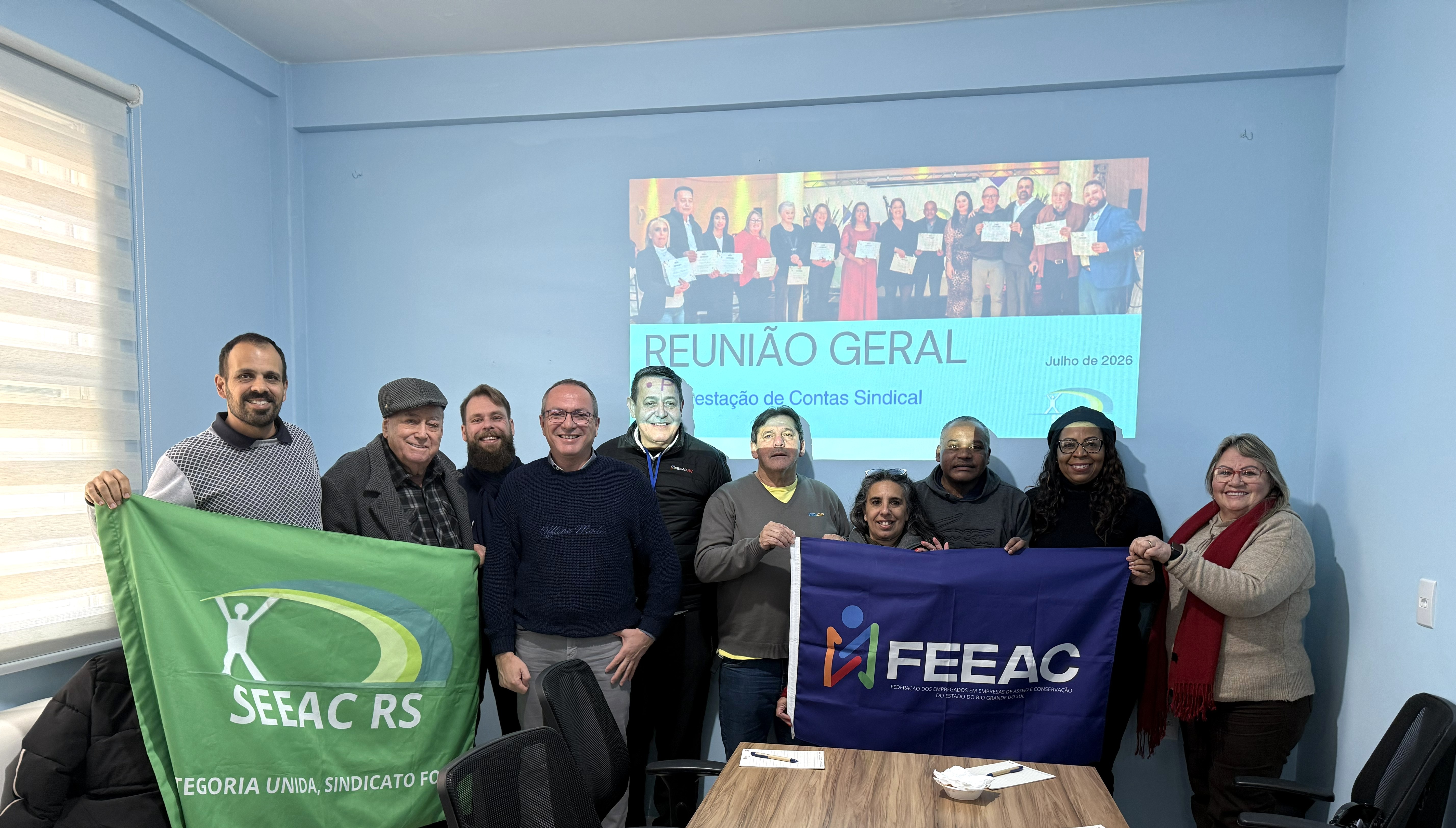 Reunião da Diretoria do SEEAC-RS debate prestação de contas, planejamento e fortalecimento da atuação sindical
