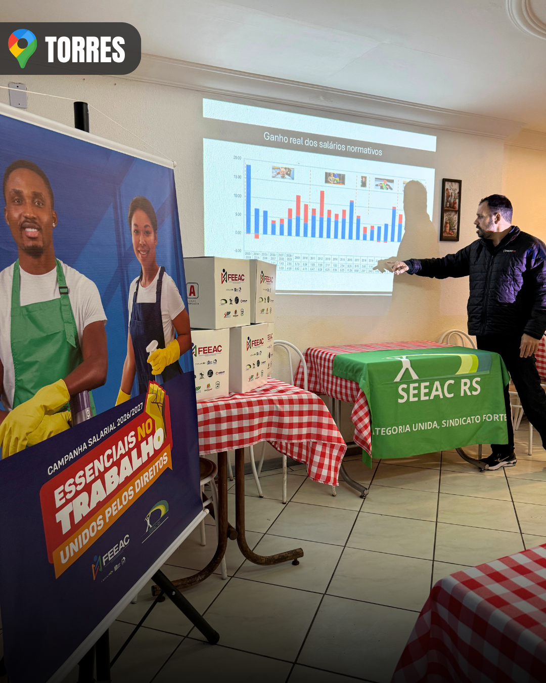 SEEAC RS reúne trabalhadores em Torres para debater a Campanha Salarial 2026/2027